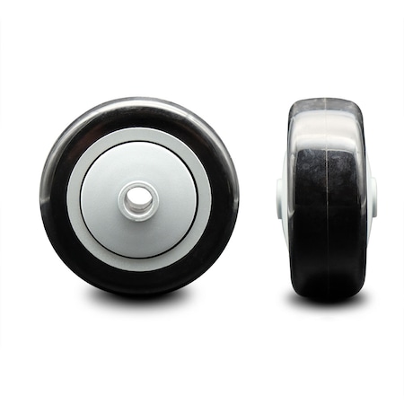 Service Caster SCC - 3" Black Poly on Polyolefin Wheel Only - 3/8" Bore - 300 lbs Capacity SCC-PPUB314-BLK